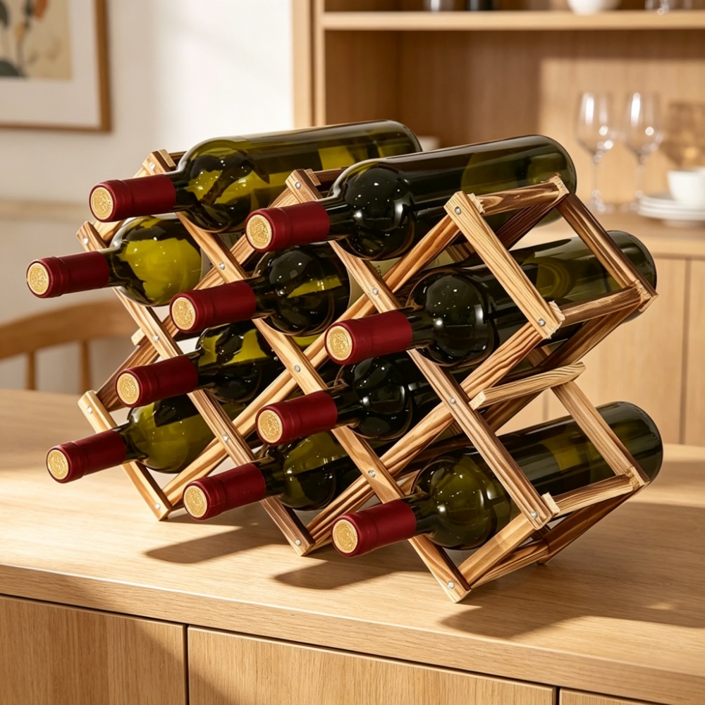 Home Bar Shelves - Estante de Madera Plegable para Botellas