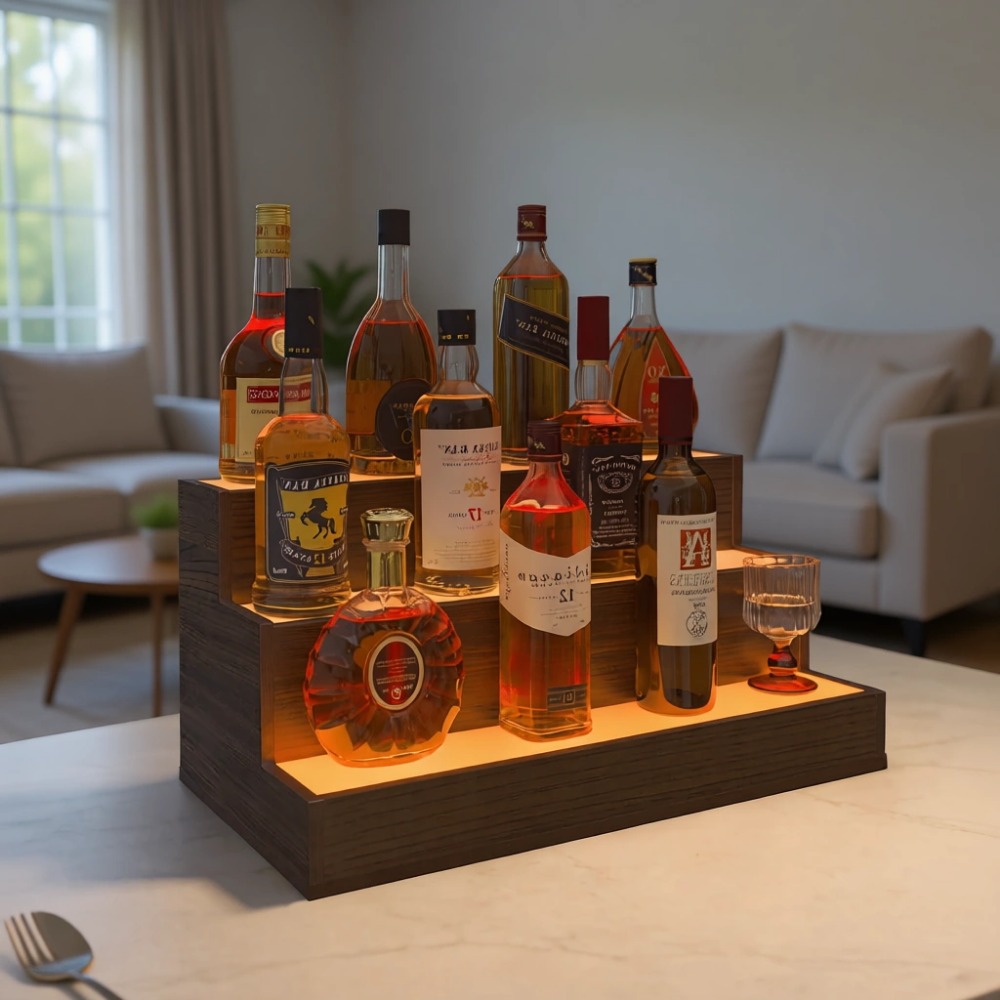 Home Bar Shelves - Estante de Exhibición de Botellas LED