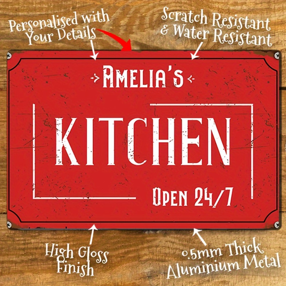 Home Bar Signs - Letrero de pared de cocina personalizado,