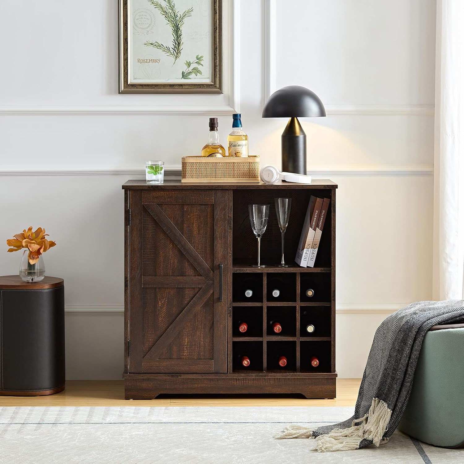 Mueble Bar Estilo Rústico con  - Home Bar Shelves reseña y precio
